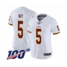 Women's Washington Redskins #5 Tress Way White Vapor Untouchable Limited Player 100th Season Football Jersey