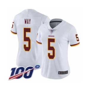 Women's Washington Redskins #5 Tress Way White Vapor Untouchable Limited Player 100th Season Football Jersey