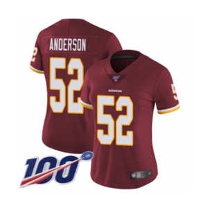 Women's Washington Redskins #52 Ryan Anderson Burgundy Red Team Color Vapor Untouchable Limited Player 100th Season Football Jersey