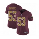 Women's Washington Redskins #53 Jon Bostic Burgundy Red Gold Number Alternate 80TH Anniversary Vapor Untouchable Limited Player Football Jersey