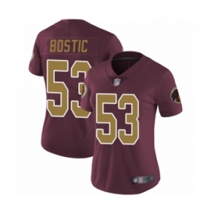 Women's Washington Redskins #53 Jon Bostic Burgundy Red Gold Number Alternate 80TH Anniversary Vapor Untouchable Limited Player Football Jersey