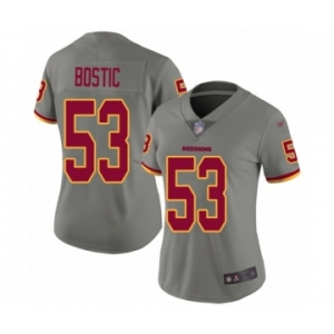 Women's Washington Redskins #53 Jon Bostic Limited Gray Inverted Legend Football Jersey