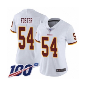 Women's Washington Redskins #54 Mason Foster White Vapor Untouchable Limited Player 100th Season Football Jersey