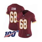 Women's Washington Redskins #68 Russ Grimm Burgundy Red Team Color Vapor Untouchable Limited Player 100th Season Football Jersey