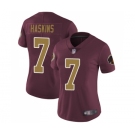 Women's Washington Redskins #7 Dwayne Haskins Burgundy Red Gold Number Alternate 80TH Anniversary Vapor Untouchable Limited Player Football Jersey