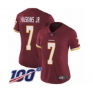 Women's Washington Redskins #7 Dwayne Haskins Burgundy Red Team Color Vapor Untouchable Limited Player 100th Season Jersey