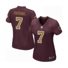 Women's Washington Redskins #7 Dwayne Haskins Game Burgundy Red Gold Number Alternate 80TH Anniversary Football Jersey