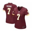 Women's Washington Redskins #7 Dwayne Haskins Game Burgundy Red Team Color Football Jersey