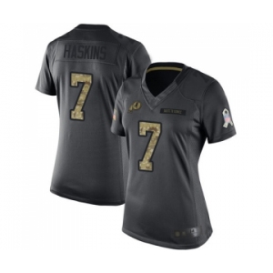 Women's Washington Redskins #7 Dwayne Haskins Limited Black 2016 Salute to Service Football Jersey