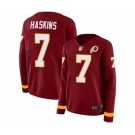 Women's Washington Redskins #7 Dwayne Haskins Limited Burgundy Therma Long Sleeve Football Jersey