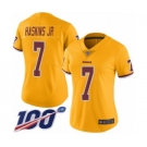 Women's Washington Redskins #7 Dwayne Haskins Limited Gold Rush Vapor Untouchable 100th Season Football Jerseys