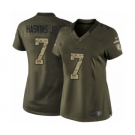 Women's Washington Redskins #7 Dwayne Haskins Limited Green Salute to Service Football Jersey