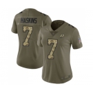 Women's Washington Redskins #7 Dwayne Haskins Limited Olive Camo 2017 Salute to Service Football Jersey