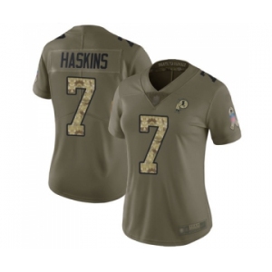 Women's Washington Redskins #7 Dwayne Haskins Limited Olive Camo 2017 Salute to Service Football Jersey