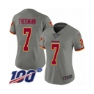 Women's Washington Redskins #7 Joe Theismann Limited Gray Inverted Legend 100th Season Football Jersey