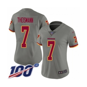 Women's Washington Redskins #7 Joe Theismann Limited Gray Inverted Legend 100th Season Football Jersey