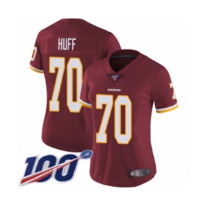 Women's Washington Redskins #70 Sam Huff Burgundy Red Team Color Vapor Untouchable Limited Player 100th Season Football Jersey