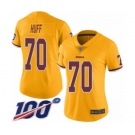 Women's Washington Redskins #70 Sam Huff Limited Gold Rush Vapor Untouchable 100th Season Football Jersey