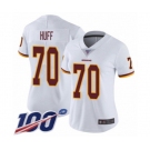 Women's Washington Redskins #70 Sam Huff White Vapor Untouchable Limited Player 100th Season Football Jersey