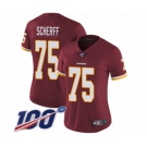 Women's Washington Redskins #75 Brandon Scherff Burgundy Red Team Color Vapor Untouchable Limited Player 100th Season Football Jersey