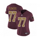 Women's Washington Redskins #77 Ereck Flowers Burgundy Red Gold Number Alternate 80TH Anniversary Vapor Untouchable Limited Player Football Jersey