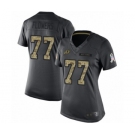 Women's Washington Redskins #77 Ereck Flowers Limited Black 2016 Salute to Service Football Jersey