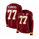 Women's Washington Redskins #77 Ereck Flowers Limited Burgundy Therma Long Sleeve Football Jersey