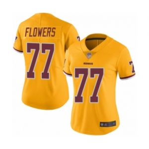 Women's Washington Redskins #77 Ereck Flowers Limited Gold Rush Vapor Untouchable Football Jersey