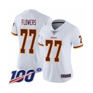 Women's Washington Redskins #77 Ereck Flowers White Vapor Untouchable Limited Player 100th Season Football Jersey