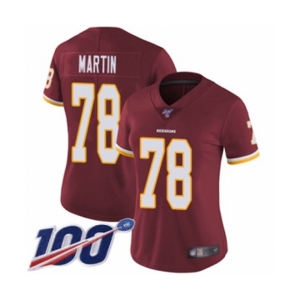Women's Washington Redskins #78 Wes Martin Burgundy Red Team Color Vapor Untouchable Limited Player 100th Season Football Jersey