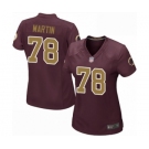 Women's Washington Redskins #78 Wes Martin Game Burgundy Red Gold Number Alternate 80TH Anniversary Football Jersey