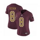 Women's Washington Redskins #8 Case Keenum Burgundy Red Gold Number Alternate 80TH Anniversary Vapor Untouchable Limited Player Football Jersey