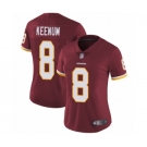 Women's Washington Redskins #8 Case Keenum Burgundy Red Team Color Vapor Untouchable Limited Player Football Jersey