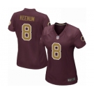 Women's Washington Redskins #8 Case Keenum Game Burgundy Red Gold Number Alternate 80TH Anniversary Football Jersey