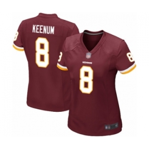 Women's Washington Redskins #8 Case Keenum Game Burgundy Red Team Color Football Jersey