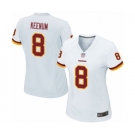 Women's Washington Redskins #8 Case Keenum Game White Football Jersey