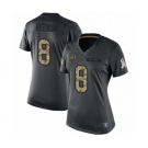 Women's Washington Redskins #8 Case Keenum Limited Black 2016 Salute to Service Football Jersey