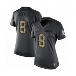 Women's Washington Redskins #8 Case Keenum Limited Black 2016 Salute to Service Football Jersey