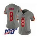 Women's Washington Redskins #8 Case Keenum Limited Gray Inverted Legend 100th Season Football Jersey