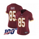 Women's Washington Redskins #85 Vernon Davis Burgundy Red Team Color Vapor Untouchable Limited Player 100th Season Football Jersey