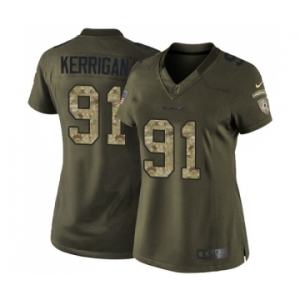 Women's Washington Redskins #91 Ryan Kerrigan Elite Green Salute to Service Football Jersey