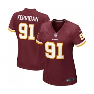 Women's Washington Redskins #91 Ryan Kerrigan Game Burgundy Red Team Color Football Jersey