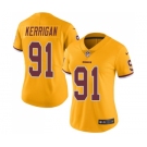 Women's Washington Redskins #91 Ryan Kerrigan Limited Gold Rush Vapor Untouchable Football Jersey