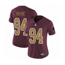 Women's Washington Redskins #94 Da'Ron Payne Burgundy Red Gold Number Alternate 80TH Anniversary Vapor Untouchable Limited Player Football Jersey