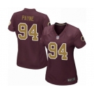 Women's Washington Redskins #94 Da'Ron Payne Game Burgundy Red Gold Number Alternate 80TH Anniversary Football Jersey