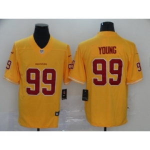 Women's Washington Redskins #99 Chase Young Limited Gold Rush Vapor Untouchable Football Jersey