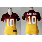 nike women nfl jerseys washington redskins #10 robert griffin iii red-yellow[Elite drift fashion][second version]