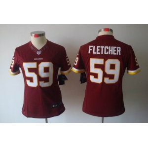 nike women nfl jerseys washington redskins #59 fletcher red[nike limited]