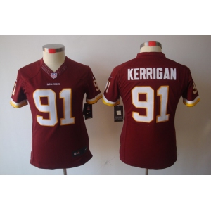 nike women nfl jerseys washington redskins #91 kerrigan red[nike limited]