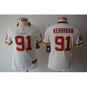 nike women nfl jerseys washington redskins #91 kerrigan white[nike limited]